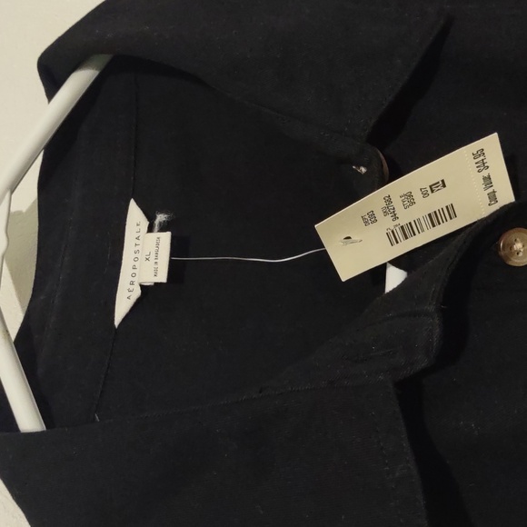 Aeropostale BLACK denim jacket relaxed t-shirt jacket XL - Picture 5 of 11